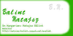 balint matajsz business card